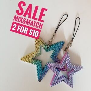 Brand New Set of 2 Star Shaped Phone Chain